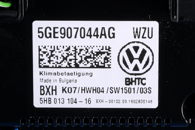 Varmeapparat betjening til VW e-Golf 2014-2017 (Fase 1)  (VAG|5GE 907 044 AG|)