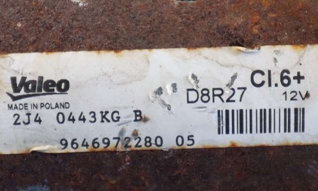 Starter diesel til Peugeot 508 2014-2018 (Type I, Fase 2)  (VALEO|D8R27|96 469722 80|)