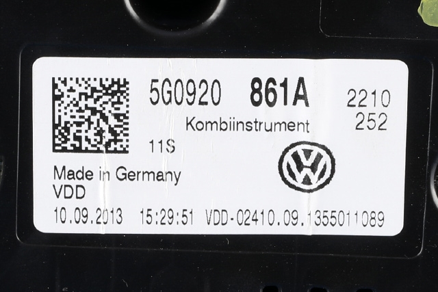 Instrumentpanel til VW Golf VII 2012-2017 (Fase 1)  (VAG|5G0 920 861 A|)