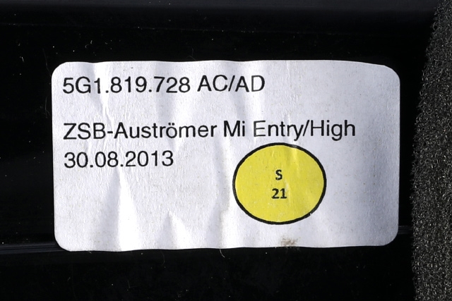 Dashbord friskluftdyse midtkonsoll til VW Golf VII 2012-2017 (Fase 1)  (VAG|5G1 819 728 AC|)