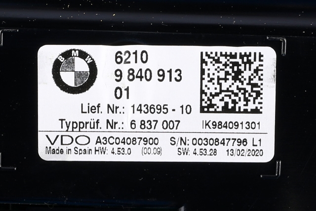 Instrumentpanel til BMW X1 2015-2022 (F48) (F48) (BMW|62.10-9 840 913|)