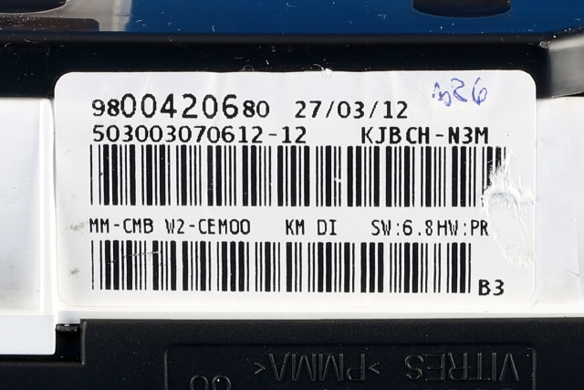Instrumentpanel til Peugeot 508 2011-2014 (Type I, Fase 1) (PEUGEOT|98 004206 80|)