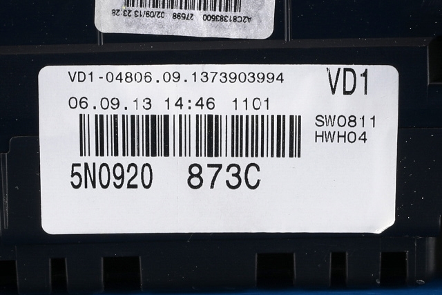 Instrumentpanel til VW Tiguan 2011-2016 (Type I, Fase 2)  (VAG|5N0 920 873 C|)