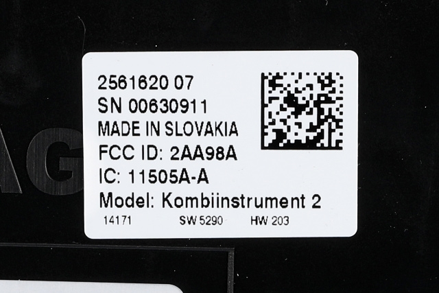 Instrumentpanel til VW Golf VII 2012-2017 (Fase 1)  (VAG|5G1 920 740|)