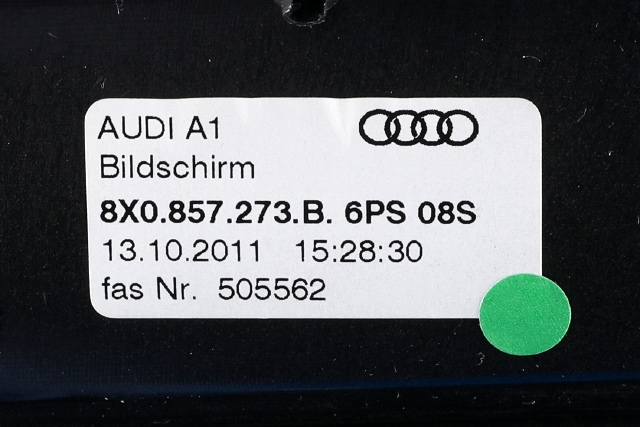 Instrument head-up display (HUD) til Audi A1 2010-2014 (Type I, Fase 1)  