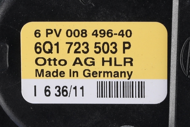 Pedal gass til Audi A1 2010-2014 (Type I, Fase 1)  (HELLA|6PV 008 496-40|6Q1 723 503 P|)
