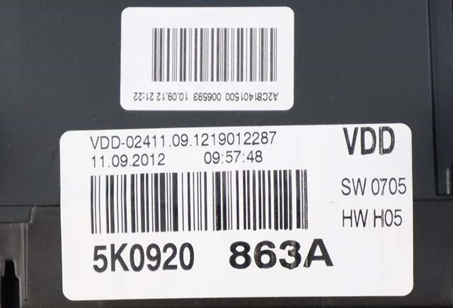Instrumentpanel til VW Golf VI 2008-2012 (VAG|5K0 920 863 A|)