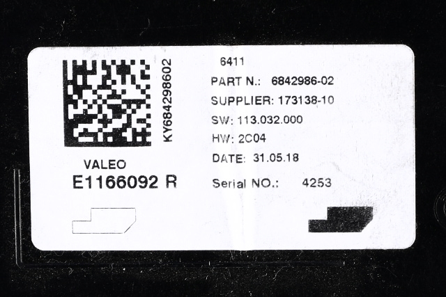 Styreenhet klima/aircondition til BMW i3 2013-2022  (BMW|6 842 986|)