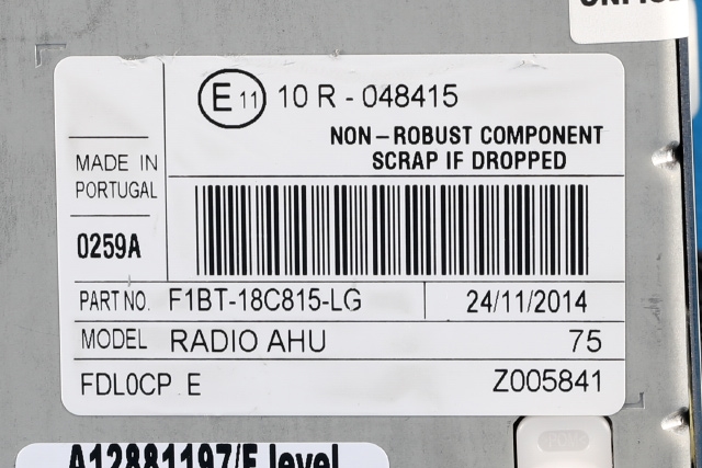 Bilstereo til Ford Focus 2014-2018 (Type III, Fase 2)  (FORD|F1BT-18C815-LG|)