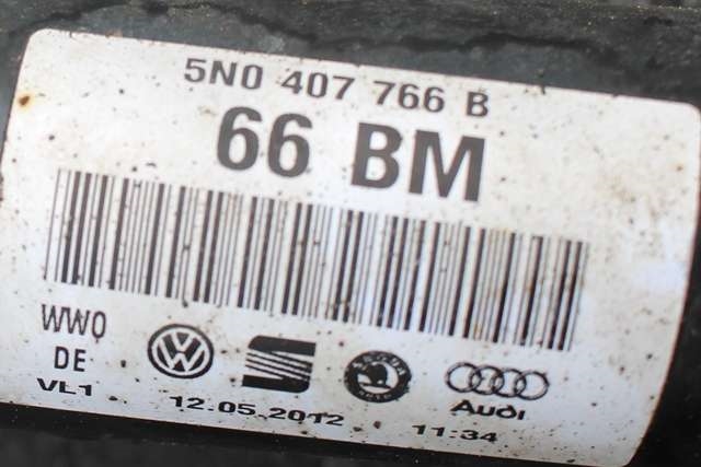 Drivaksel høyre foran, diesel/manuell til VW Tiguan 2011-2016 (Type I, Fase 2) (VAG|5N0 407 766 B|)