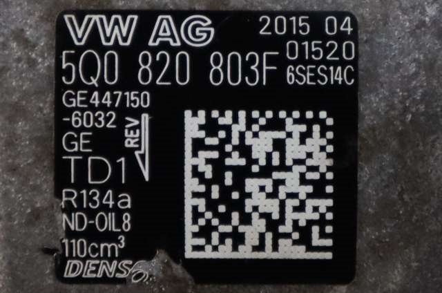 Aircondition kompressor til VW Caddy 2015-2020 (Type III, Fase 3) (DENSO|447150-6032|5Q0 820 803 F|)