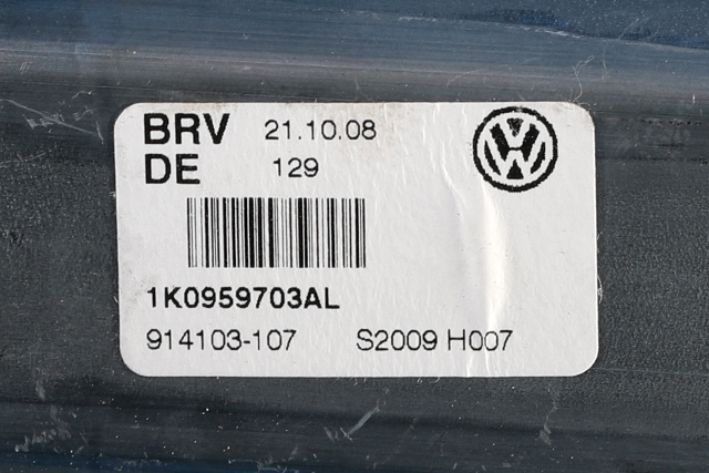 Ruteheis, kun motor, venstre bak til VW Golf VI 2008-2012  (VAG|1K0 959 703 AL|)
