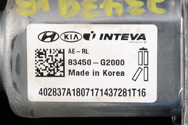 Ruteheis venstre bak til Hyundai Ioniq Electric 2016-2019 (Fase 1) (HYUNDAI|83450-G2000|)