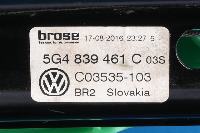 Ruteheis venstre bak til VW Golf VII 2012-2017 (Fase 1)  (VAG|5G4 839 461 C|)