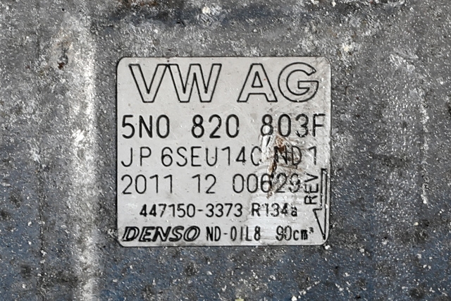 Aircondition kompressor til VW Tiguan 2011-2016 (Type I, Fase 2)  (DENSO|447150-3373|5N0 820 803 F|)