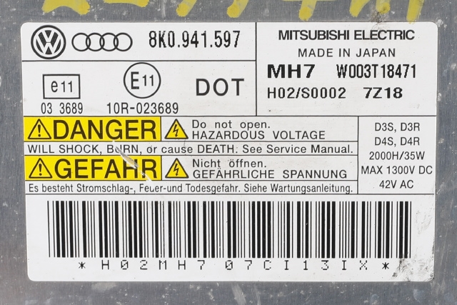 Styreenhet xenon/ballast til Audi A4 2007-2014 (Type IV) (B8) (B8) (VAG|8K0 941 597|)