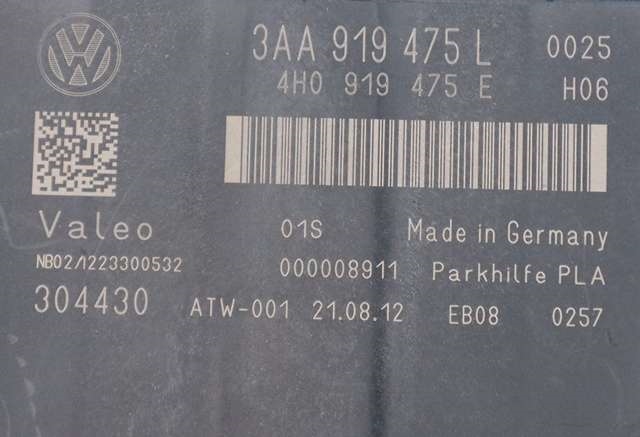 Styreenhet parkering til VW Tiguan 2011-2016 (Type I, Fase 2)  (VAG|3AA 919 475 L|)