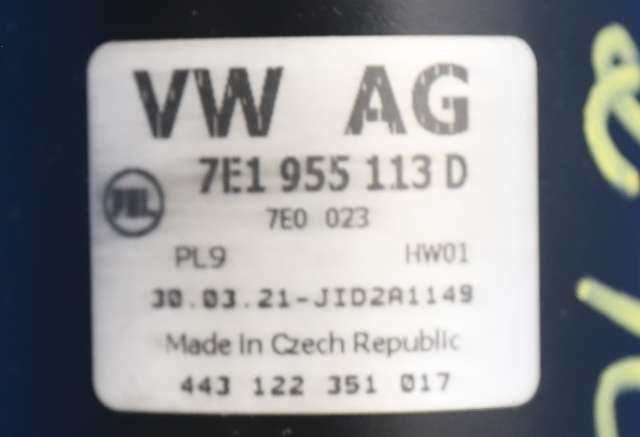 Viskermotor frontrute komplett m/overføring til VW Transporter / Caravelle 2019-->> (T6.1) (T6.1) (VAG|7E1 955 023 E|)