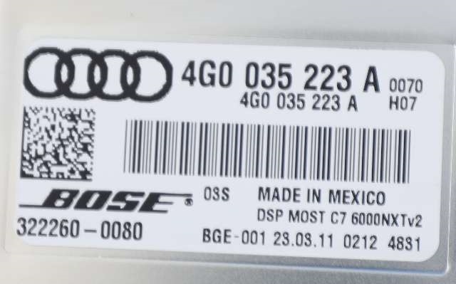 Bilstereo forsterker til Audi A7 2010-2014 (Type I, Fase 1) (BOSE|322260-0080|4G0 035 223 A|)