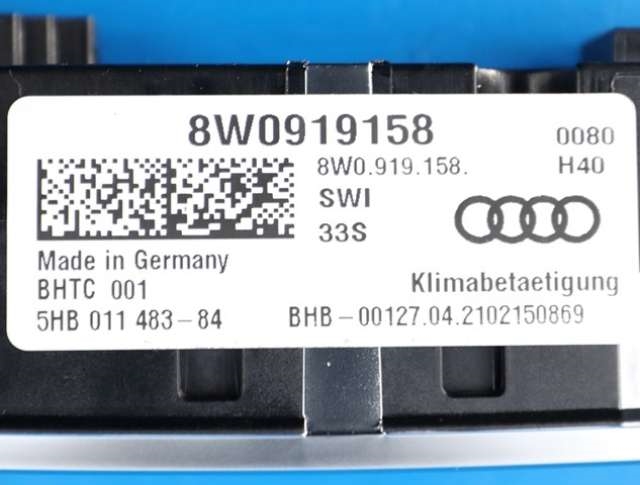 Varmeapparat betjening bak til Audi Q4 e-tron 2021-->>  (VAG|8W0 919 158|)