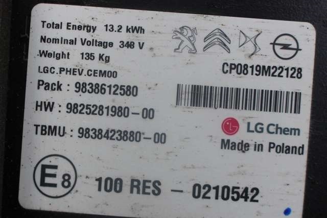 Batteripakke hybrid til Peugeot 3008 2016-->> (Type II) (PEUGEOT|98 386125 80|)