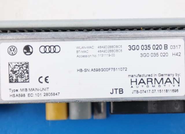 Bilstereo til VW e-Golf 2014-2017 (Fase 1)  (VAG|3G0 035 020 B|)