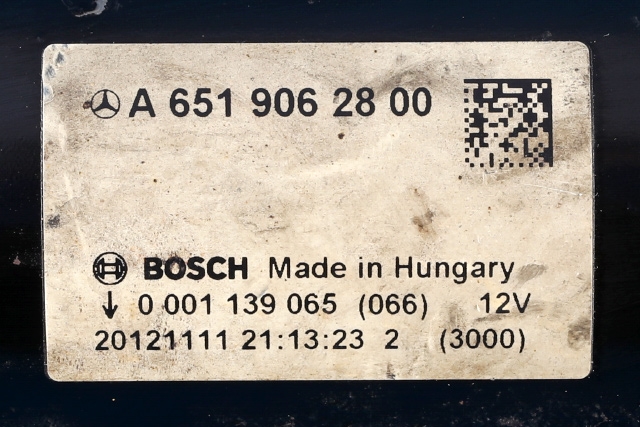 Starter diesel til Mercedes E-Klasse 2009-2013 (Fase 1) (W212) (W212) (BOSCH|0 001 139 065|A 651 906 28 00|)