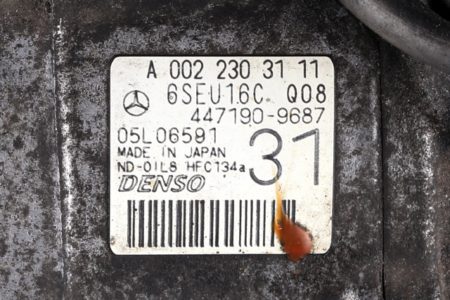 Aircondition kompressor til Mercedes E-Klasse 2009-2013 (Fase 1) (W212) (W212) (DENSO|447190-9687|A 002 230 31 11|)