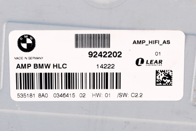Bilstereo forsterker til BMW 1-Serie 2011-2015 (Fase 1) (F20/F21) (F20/F21) (BMW|9 242 202|)