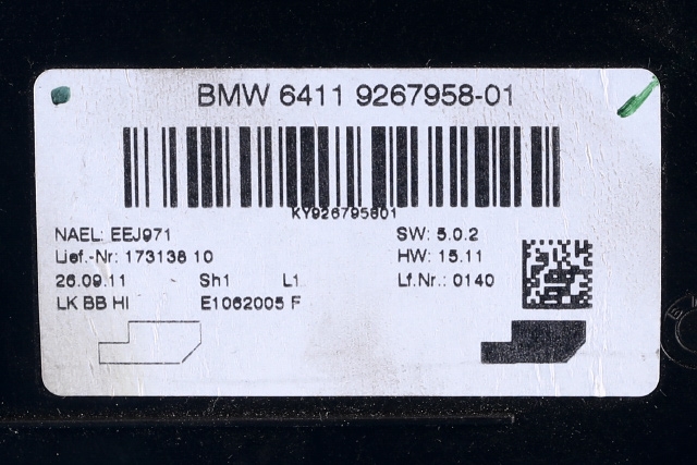 Styreenhet diverse til BMW 1-Serie 2011-2015 (Fase 1) (F20/F21) (F20/F21) (BMW|64.11-9 267 958|)
