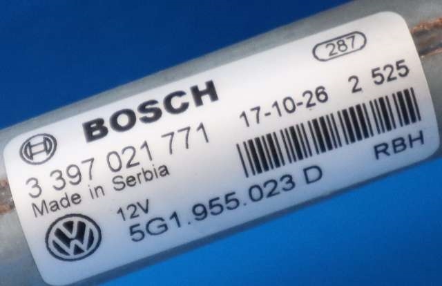 Viskermotor frontrute komplett m/overføring til VW Golf VII 2017-2020 (Fase 2)  (VAG|5G1 955 023 D|5G1 955 119 A|)