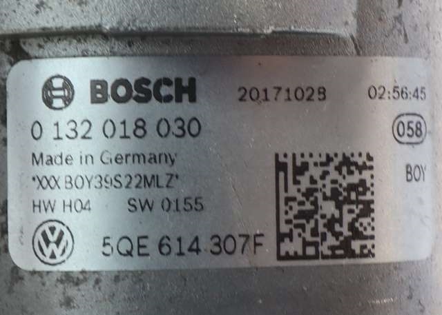 Motorrom diverse til VW Golf VII 2017-2020 (Fase 2)  (BOSCH|0 132 018 030|5QE 614 307 F. TRYKKAKKUMULATOR TIL BREMSEKRAFTFORSTERKER|)