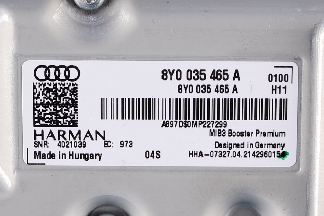 Bilstereo forsterker til Audi Q4 e-tron 2021-->> (VAG|8Y0 035 465 A|)