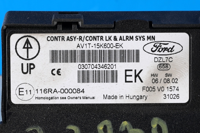 Styreenhet diverse til Ford Fiesta 2013-2017 (Type VI, Fase 2) (FORD|AV1T-15K600-EK|)
