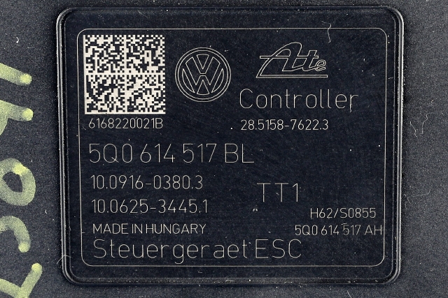 ABS sentral til VW e-Golf 2014-2017 (Fase 1) (VAG|5Q0 614 517 BL|)