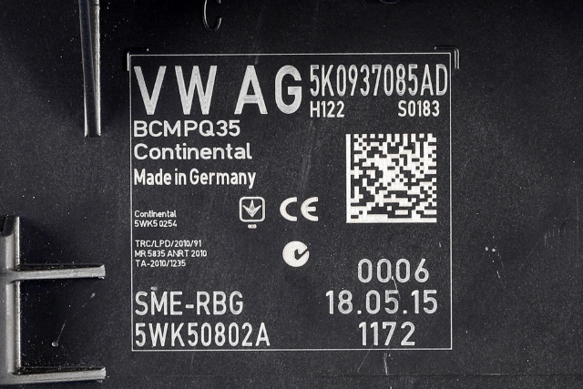 Styreenhet comfort (BCM) til VW Caddy 2015-2020 (Type III, Fase 3)  (CONTINENT|5WK5 0802A|5K0 937 085 AD|)