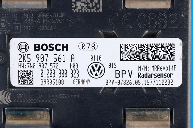 Sensor radar til VW Caddy 2015-2020 (Type III, Fase 3) (VAG|2K5 907 561 A|)