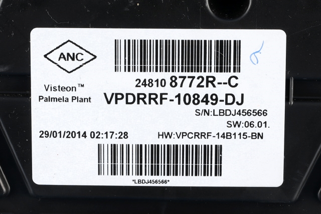 Instrumentpanel til Renault Captur 2013-2020 (Type I)  (VISTEON|VPDRRF-10849-DJ|2481 08772R|)