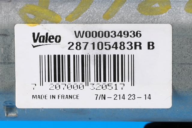 Viskermotor bakrute til Renault Captur 2013-2020 (Type I)  (VALEO|W000034936|2871 05483R|)