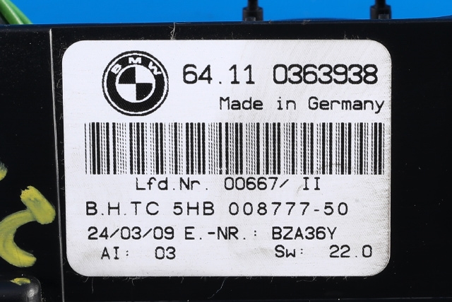 Varmeapparat betjening til BMW X3 2007-2010 (Fase 2) (E83) (E83) (BMW|64.11-0 363 938|)
