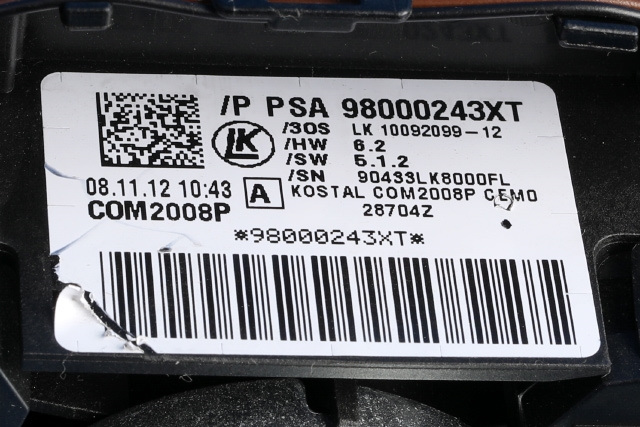 Bryter combi til Peugeot 508 2011-2014 (Type I, Fase 1)  (PEUGEOT|98 000243 XT|)