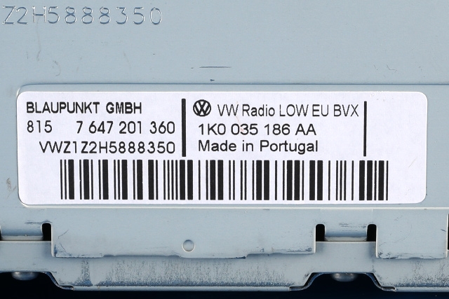 Bilstereo til VW Golf VI 2008-2012  (VAG|1K0 035 186 AA|)