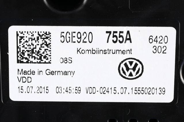 Instrumentpanel til VW e-Golf 2014-2017 (Fase 1)  (VDO|A2C94778000|5GE 920 755 A|)
