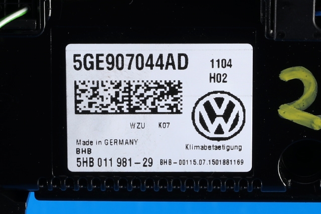 Varmeapparat betjening til VW e-Golf 2014-2017 (Fase 1) (VAG|5GE 907 044 AD|)
