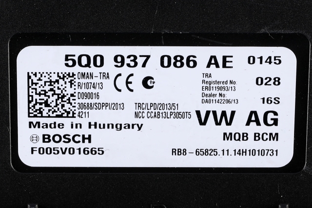 Styreenhet comfort (BCM) til VW Golf VII 2012-2017 (Fase 1) (VAG|5Q0 937 086 AE|)