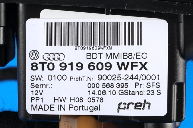 Bilstereo navigasjon betjeningspanel til Audi A4, Allroad 2009-2016 (Type I) (B8) (B8) (VAG|8T0 919 609 WFX|)