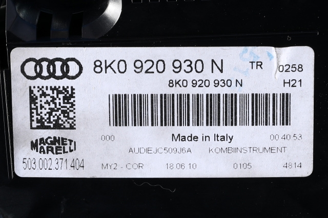 Instrumentpanel til Audi A4, Allroad 2009-2016 (Type I) (B8) (B8) (VAG|8K0 920 930 N|)