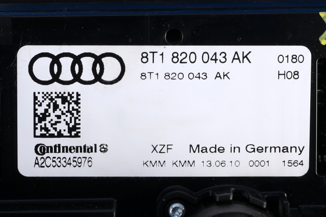 Varmeapparat betjening til Audi A4, Allroad 2009-2016 (Type I) (B8) (B8) (CONTINENT|A2C53345976|8T1 820 043 AK|)