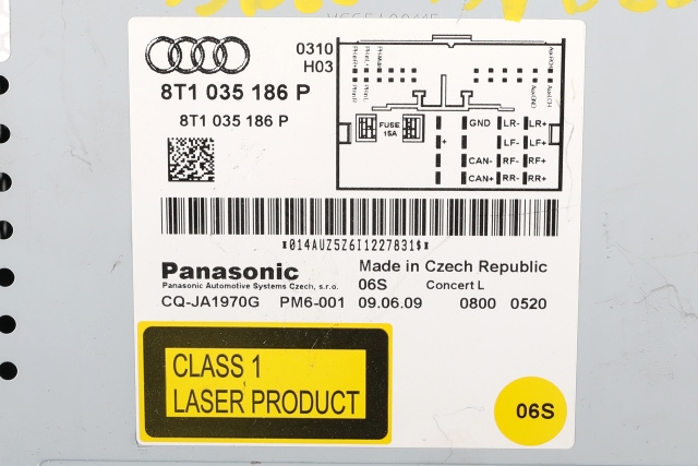 Bilstereo til Audi A4 2007-2014 (Type IV) (B8) (B8) (VAG|8T1 035 186 P|)