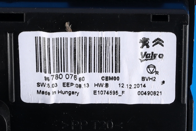 Styreenhet klima/aircondition til Peugeot 308 2013-2021 (Type II) (PEUGEOT|96 780076 80|)